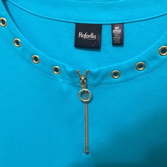 Ladies Rafaella Blue Top - Picture 3 of 9